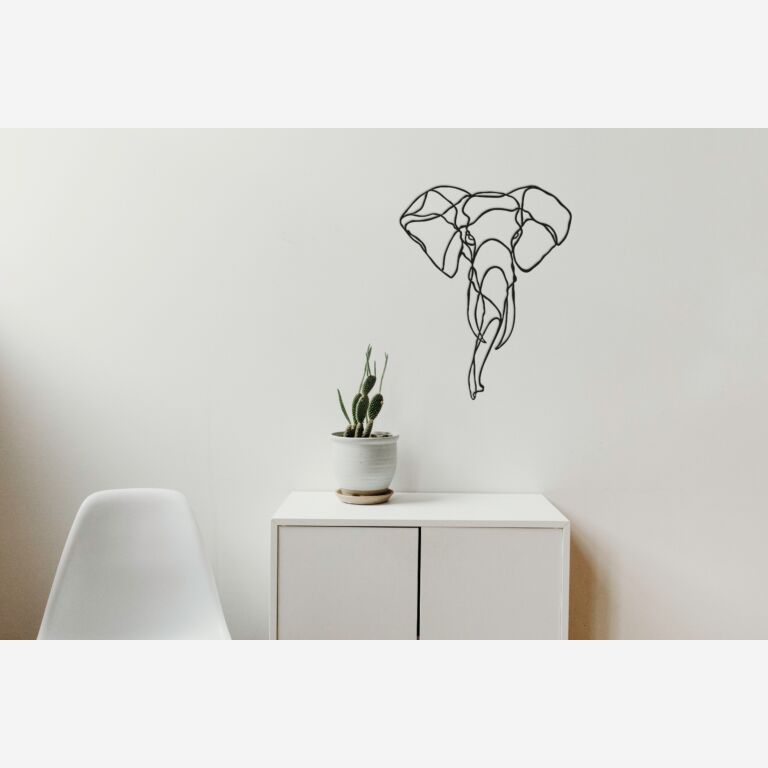 Metalen wanddecoratie Olifant 1.0