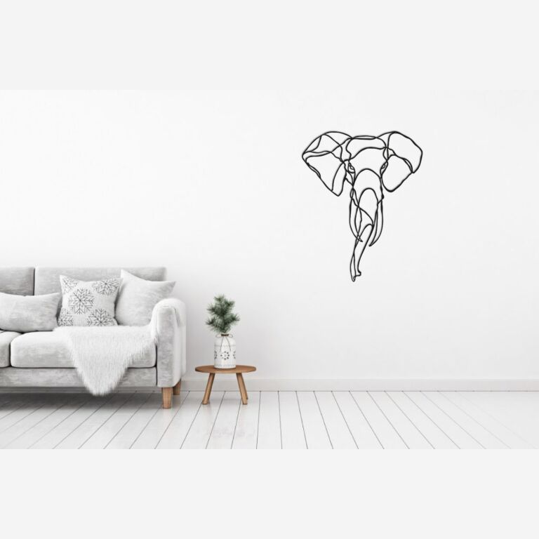 Metalen wanddecoratie Olifant 1.0