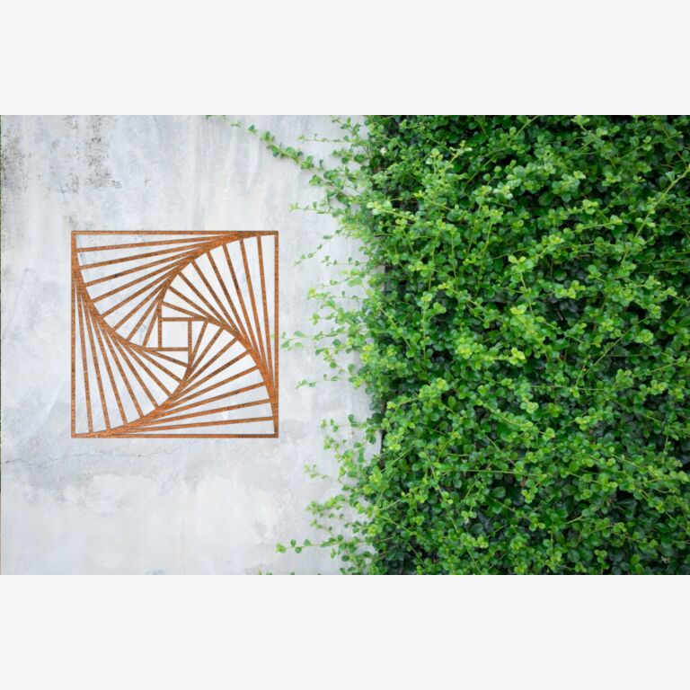 Cortenstaal wanddecoratie Geometrische vormen 3.0