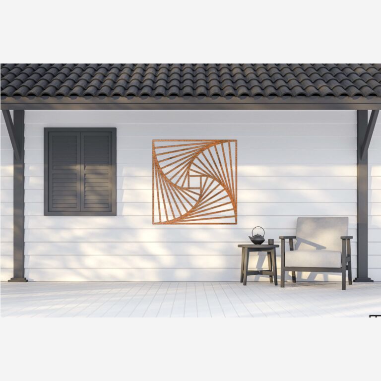 Cortenstaal wanddecoratie Geometrische vormen 3.0