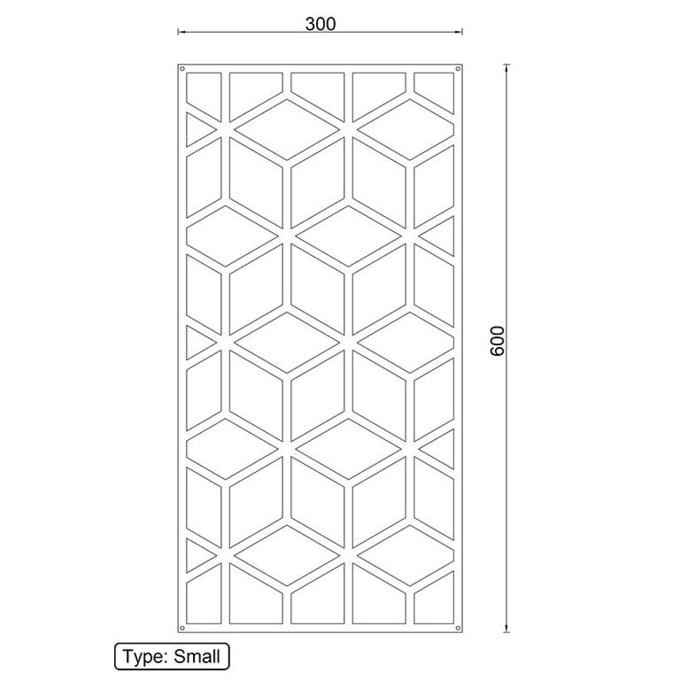Cortenstaal wanddecoratie Geometric Pattern 2.0