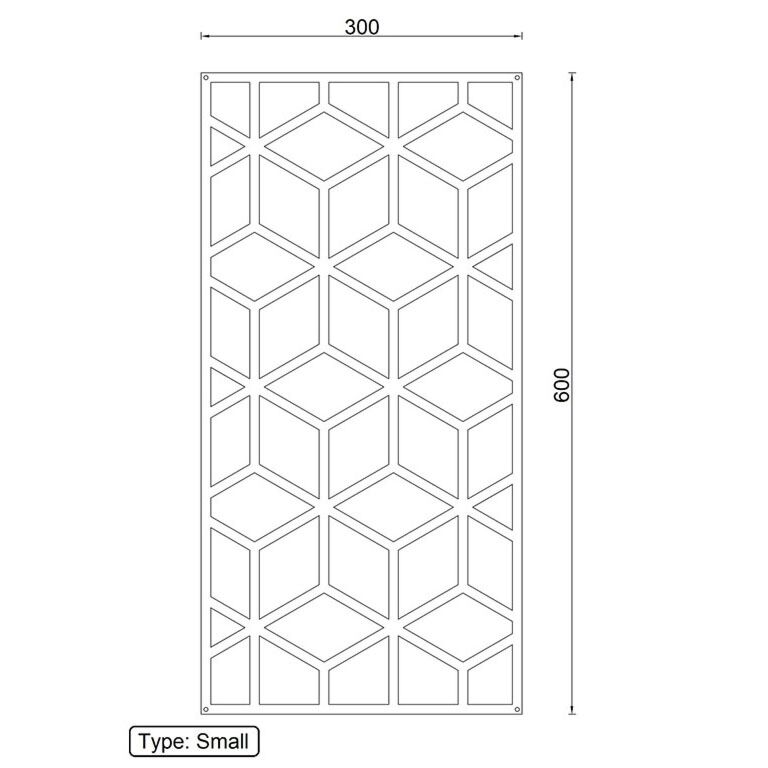 Cortenstaal wanddecoratie Geometrische vormen 2.0