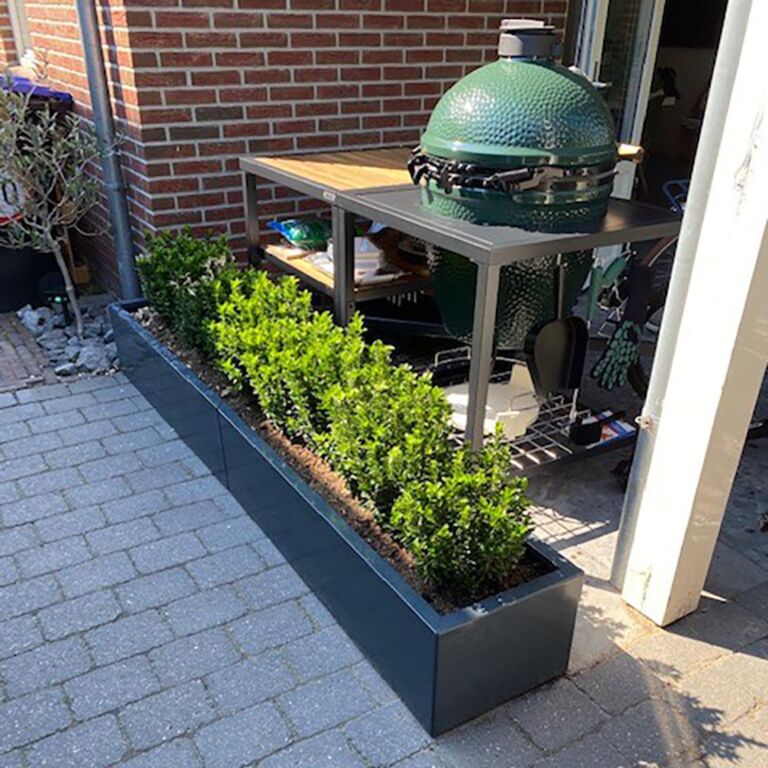 Gepoedercoat staal plantenbak Texas xxl 2400x400