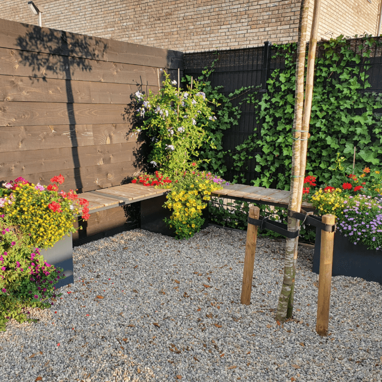 Gepoedercoat staal plantenbak Vegas Miami hoekopstelling