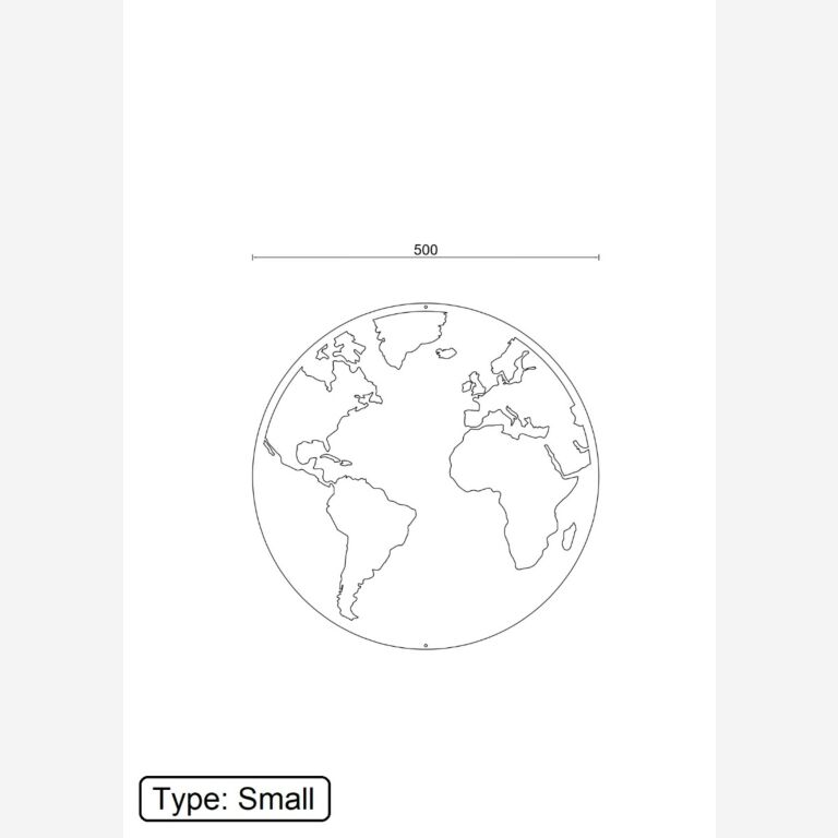 Cortenstaal wanddecoratie Wereldkaart