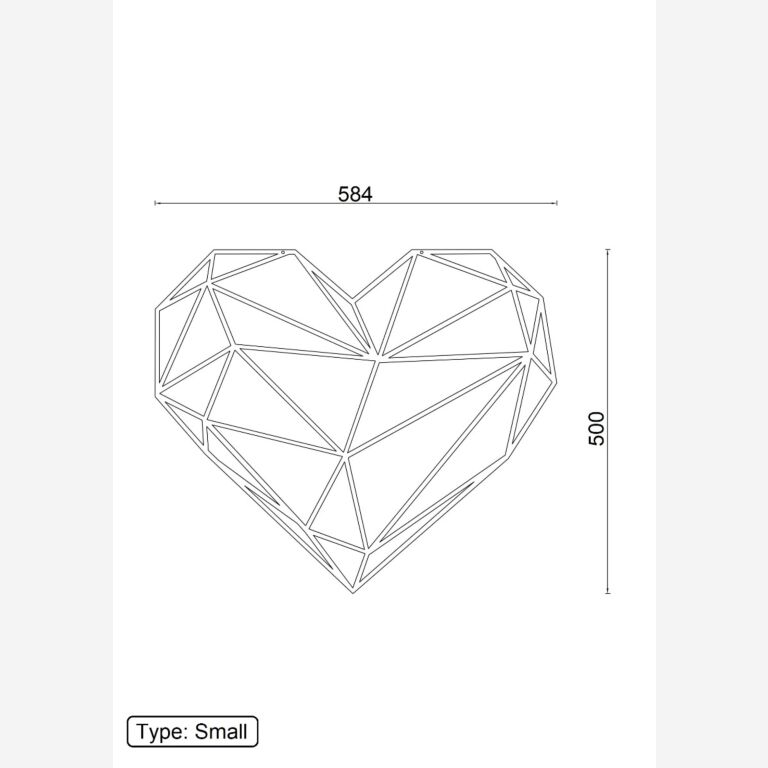 Metalen wanddecoratie Heart