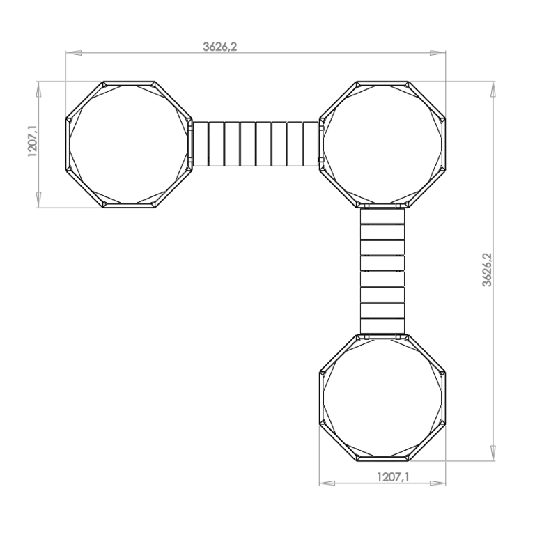 Gepoedercoat staal plantenbak Vegas Chicago hoekopstelling