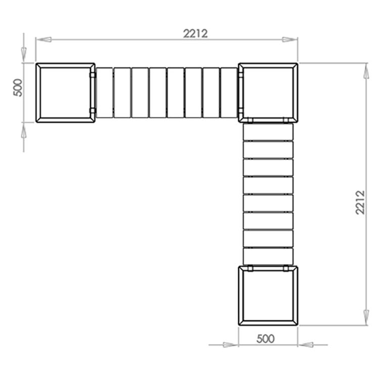 Gepoedercoat staal plantenbak Vegas Miami hoekopstelling