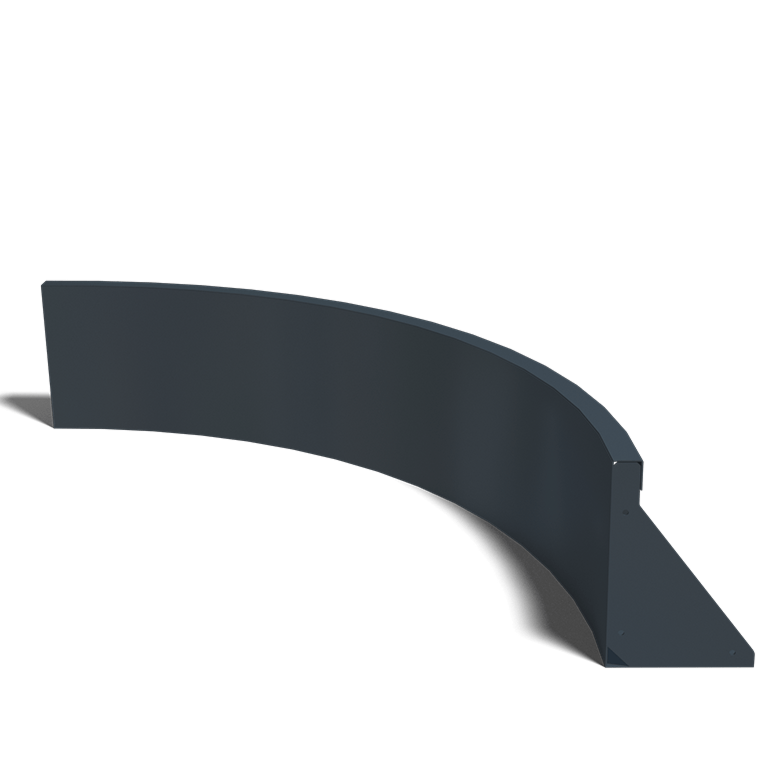 Gepoedercoat staal keerwand binnenbocht 1000x1000mm (hoogte 300mm)