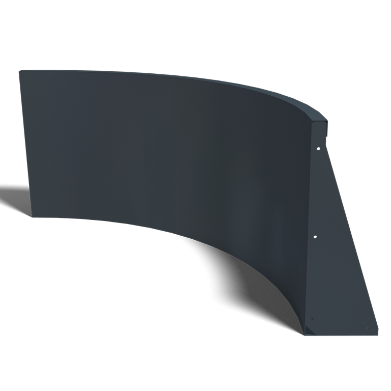 Gepoedercoat staal keerwand binnenbocht 1000x1000mm (hoogte 600mm)