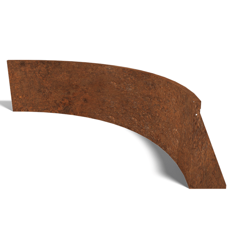 Cortenstaal keerwand binnenbocht 1500x1500mm (hoogte 500mm)