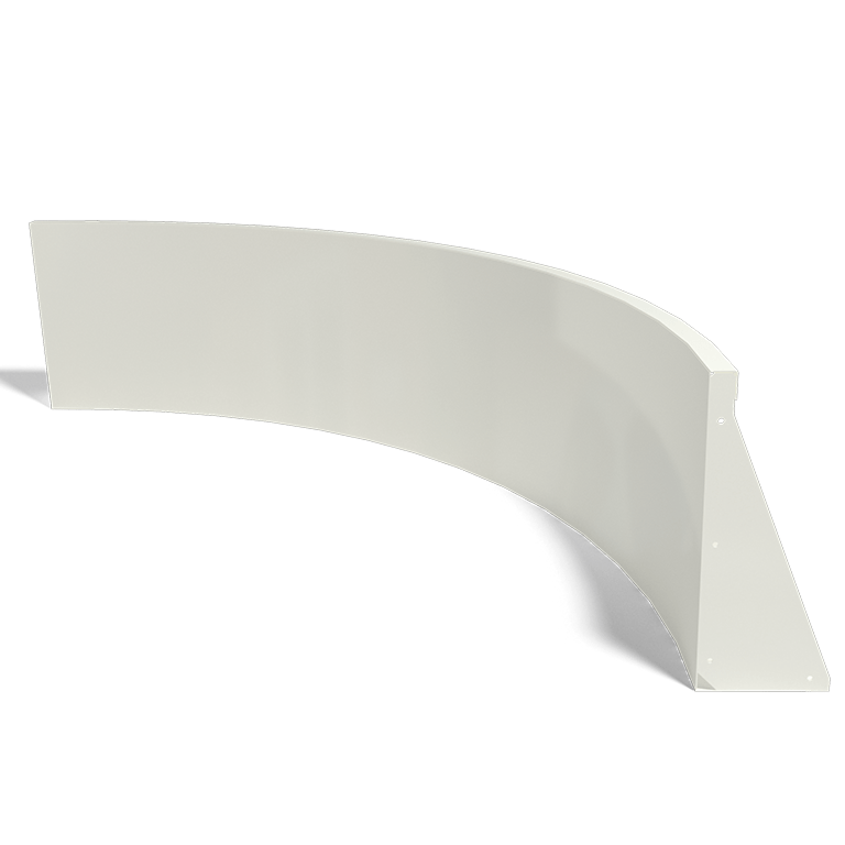 Gepoedercoat staal keerwand binnenbocht 1500x1500mm (hoogte 500mm)