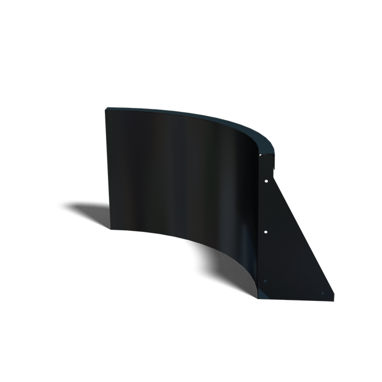 Gepoedercoat staal keerwand binnenbocht 500x500mm (hoogte 400mm)