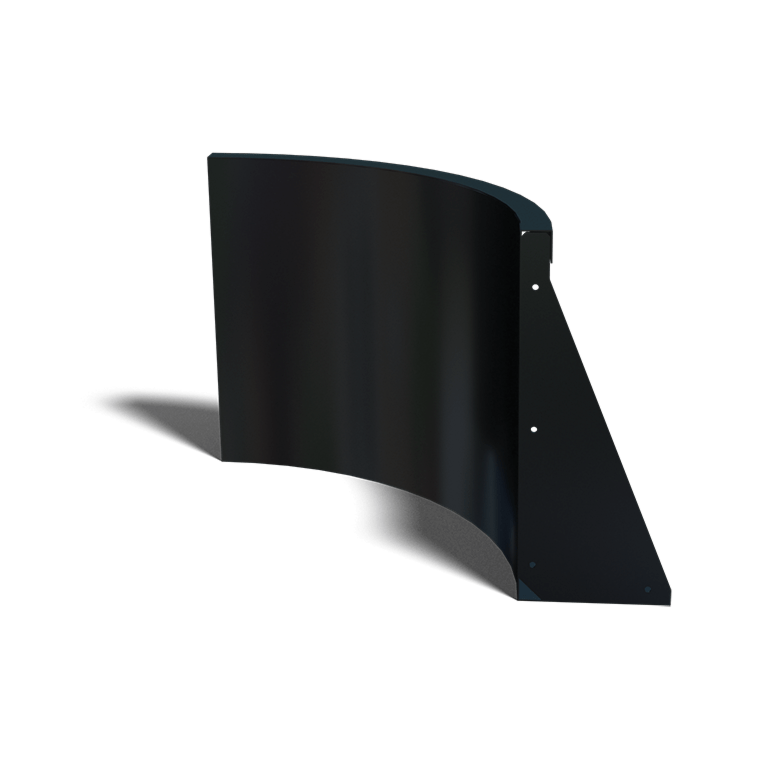 Gepoedercoat staal keerwand binnenbocht 500x500mm (hoogte 500mm)