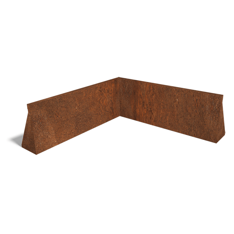 Cortenstaal keerwand binnenhoek 1000x1000mm (hoogte 400mm)