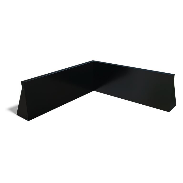 Gepoedercoat staal keerwand binnenhoek 1000x1000mm (hoogte 400mm)