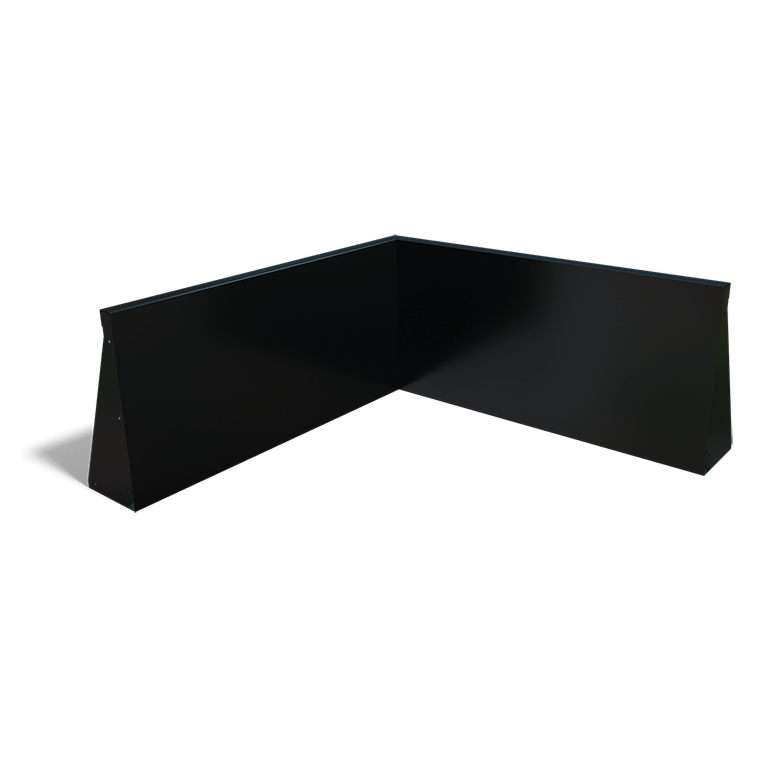Gepoedercoat staal keerwand binnenhoek 1000x1000mm (hoogte 500mm)