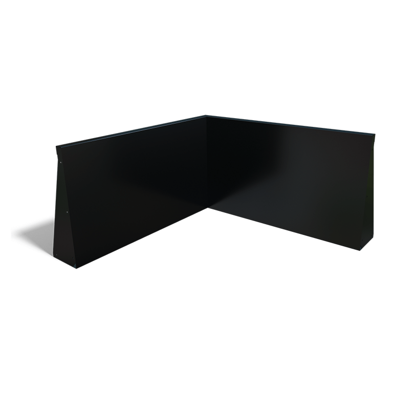 Gepoedercoat staal keerwand binnenhoek 1000x1000mm (hoogte 600mm)
