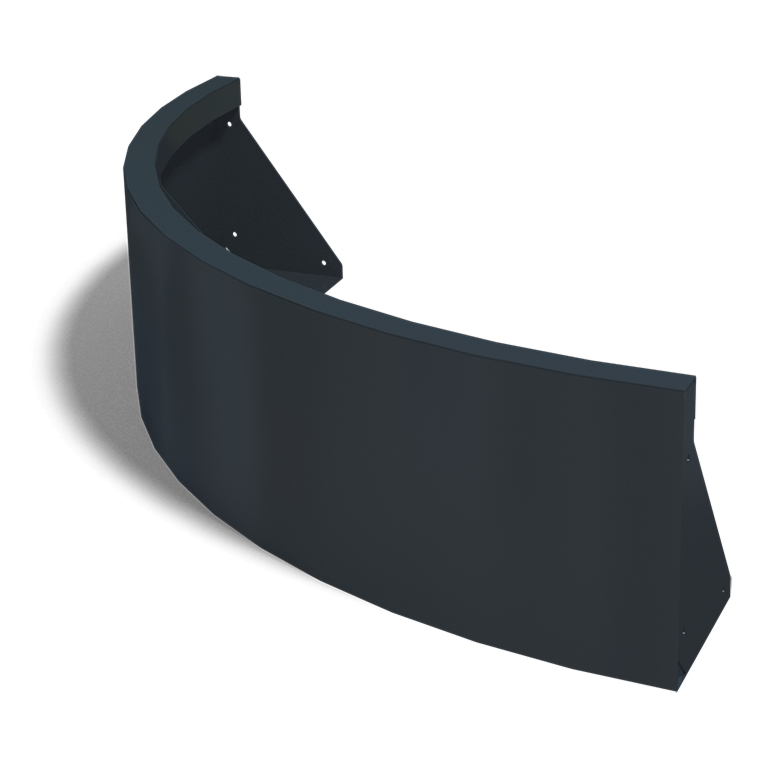 Gepoedercoat staal keerwand buitenbocht 1000x1000mm (hoogte 300mm)