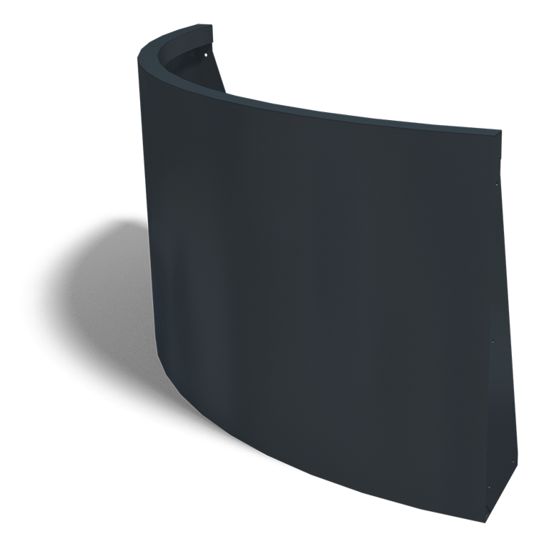 Gepoedercoat staal keerwand buitenbocht 1000x1000mm (hoogte 600mm)