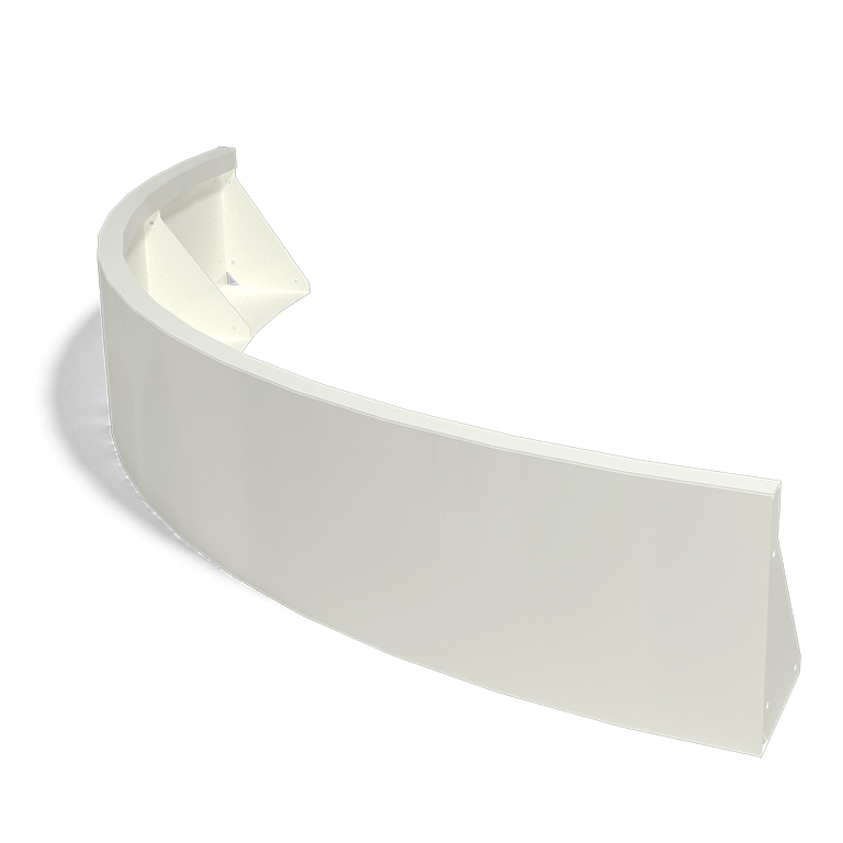 Gepoedercoat staal keerwand buitenbocht 1500x1500mm (hoogte 300mm)