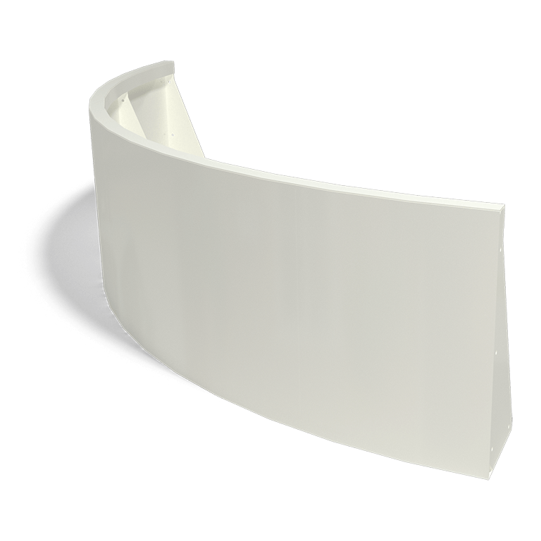 Gepoedercoat staal keerwand buitenbocht 1500x1500mm (hoogte 500mm)
