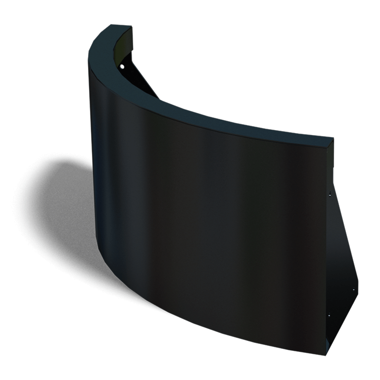 Gepoedercoat staal keerwand buitenbocht 500x500mm (hoogte 300mm)