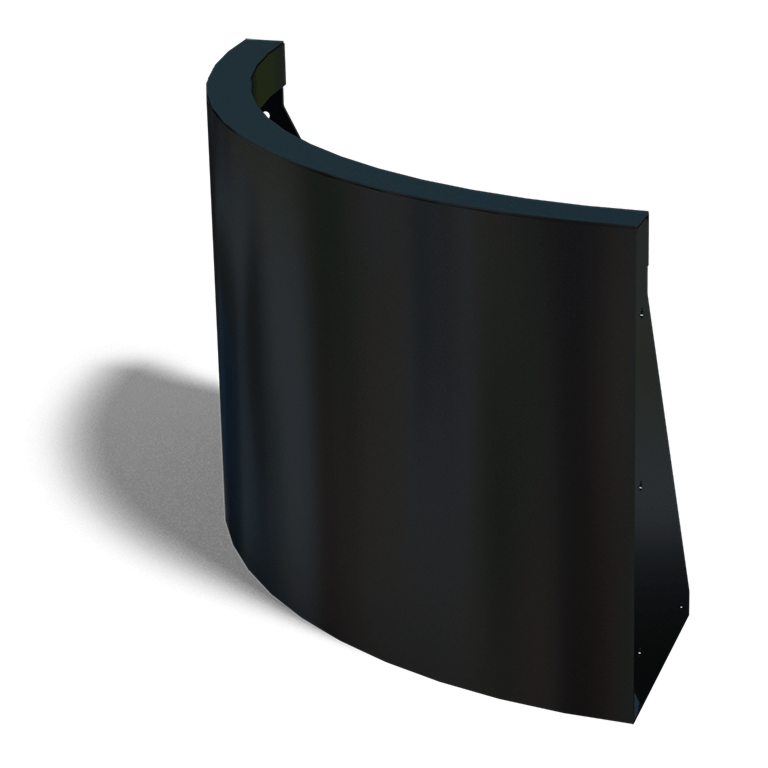 Gepoedercoat staal keerwand buitenbocht 500x500mm (hoogte 400mm)