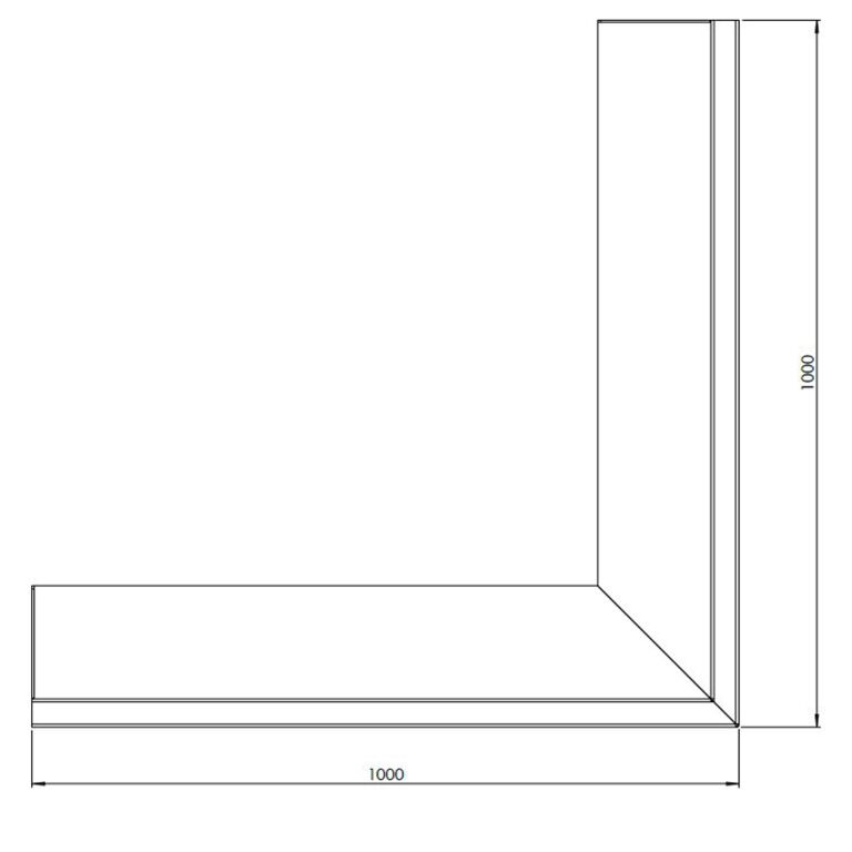 Cortenstaal keerwand buitenhoek 100 x 100 cm (hoogte 40 cm)