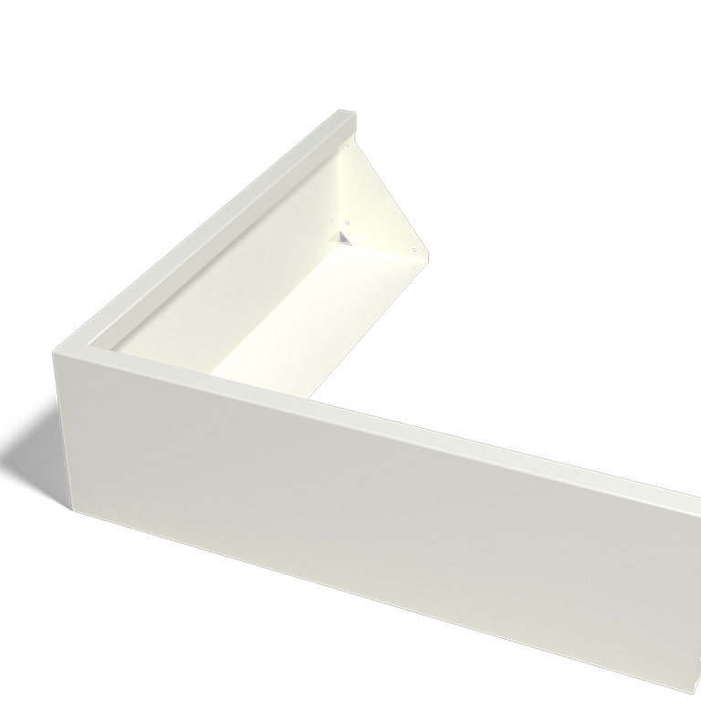 Gepoedercoat staal keerwand buitenhoek 1000x1000mm (hoogte 300mm)