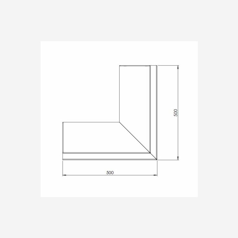 Gepoedercoat staal keerwand buitenhoek 500x500mm (hoogte 400mm)