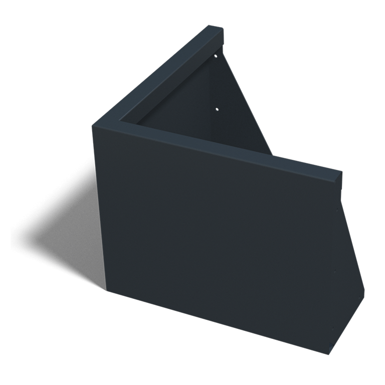 Gepoedercoat staal keerwand buitenhoek 500x500mm (hoogte 400mm)