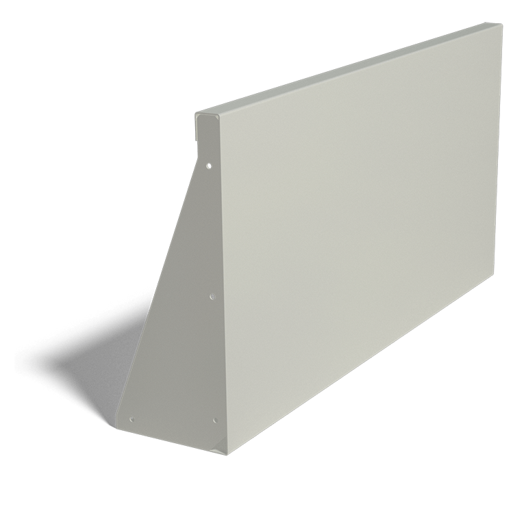 Gepoedercoat staal keerwand recht 1000mm (hoogte 500mm)
