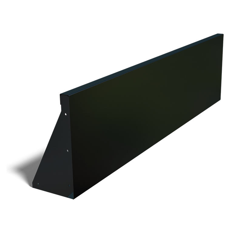 Gepoedercoat staal keerwand recht 1500mm (hoogte 400mm)