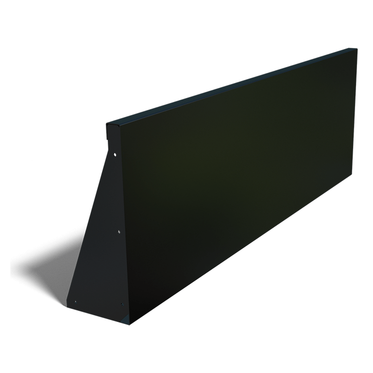 Gepoedercoat staal keerwand recht 1500mm (hoogte 500mm)