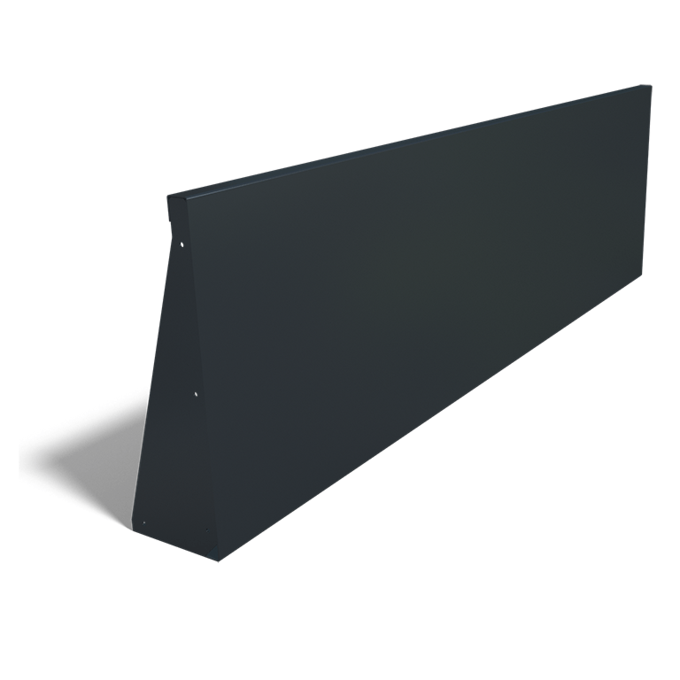 Gepoedercoat staal keerwand recht 2000mm (hoogte 600mm)