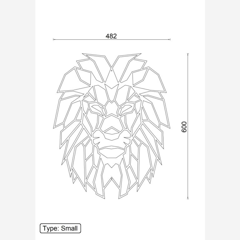 Metalen wanddecoratie Lion 1.0
