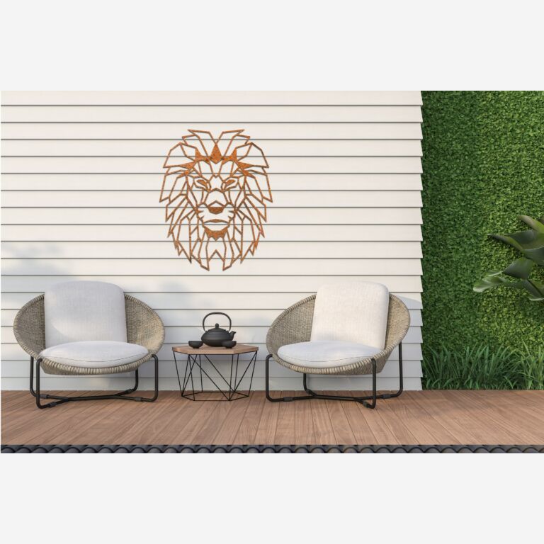 Cortenstaal wanddecoratie Leeuw 1.0