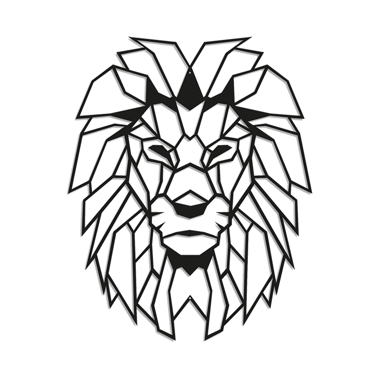 Metalen wanddecoratie Lion 1.0