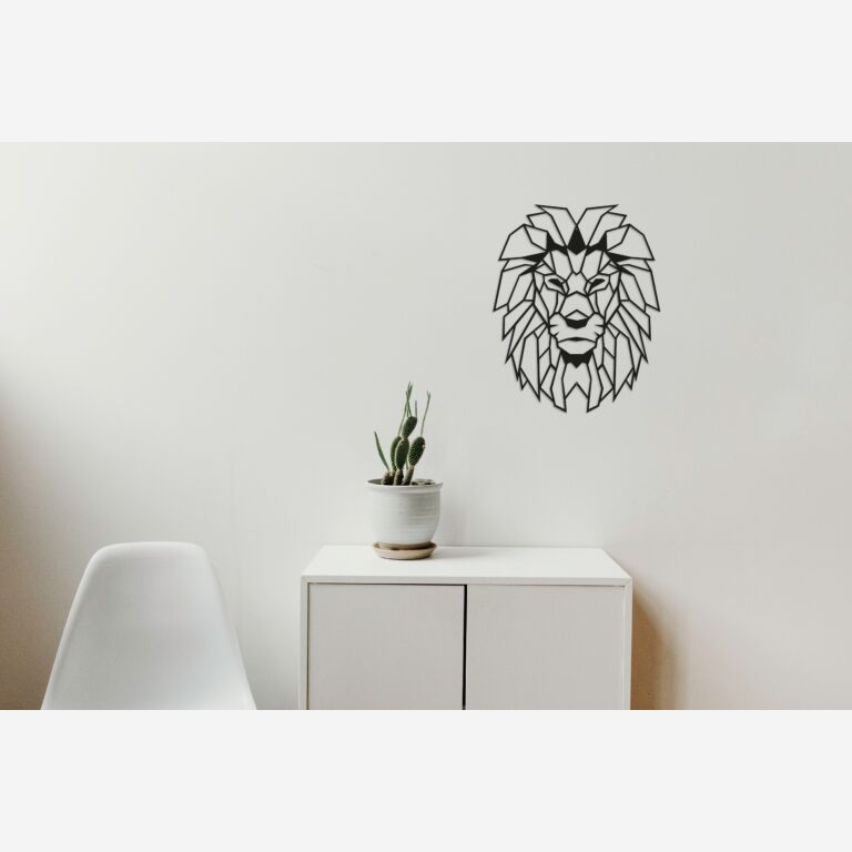 Metalen wanddecoratie Lion 1.0