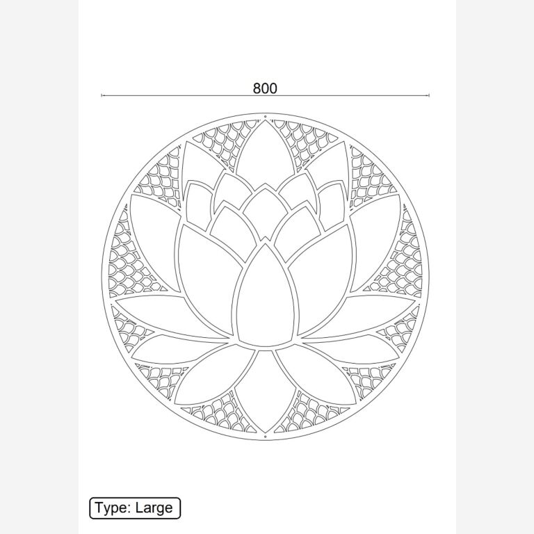 Cortenstaal wanddecoratie Lotusbloem