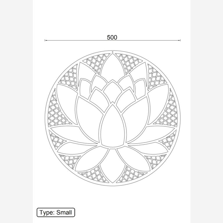 Metalen wanddecoratie Lotus Flower