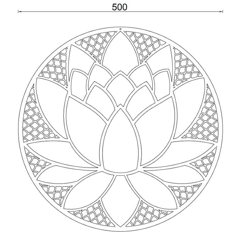 Cortenstaal wanddecoratie Lotusbloem