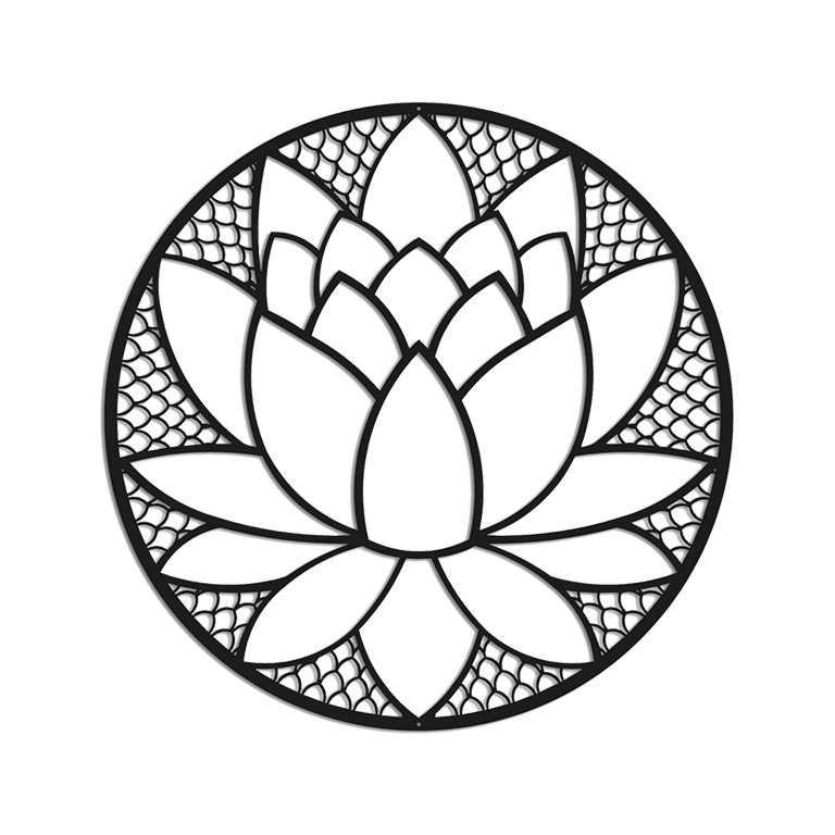 Metalen wanddecoratie Lotusbloem