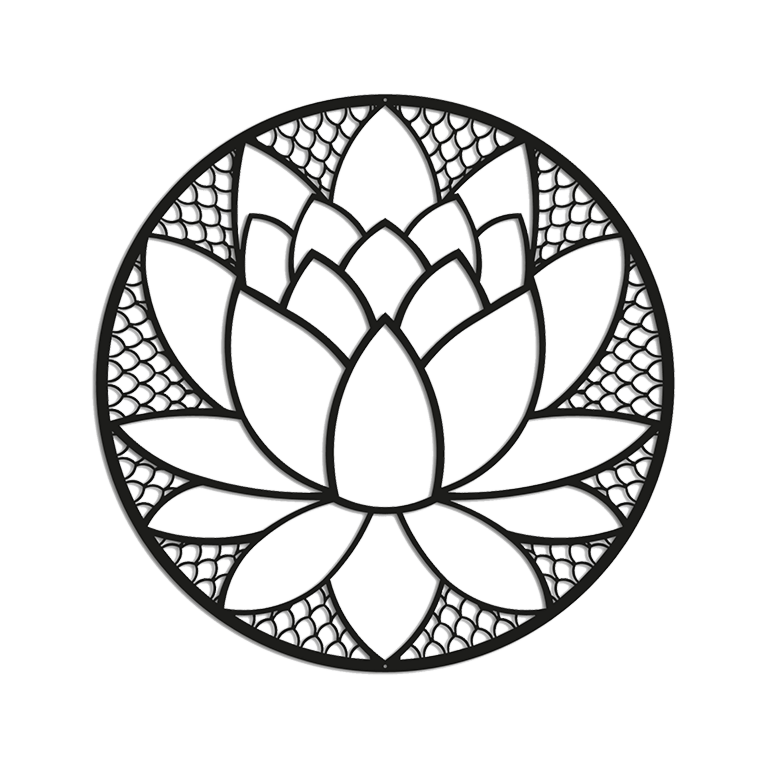 Metalen wanddecoratie Lotus Flower