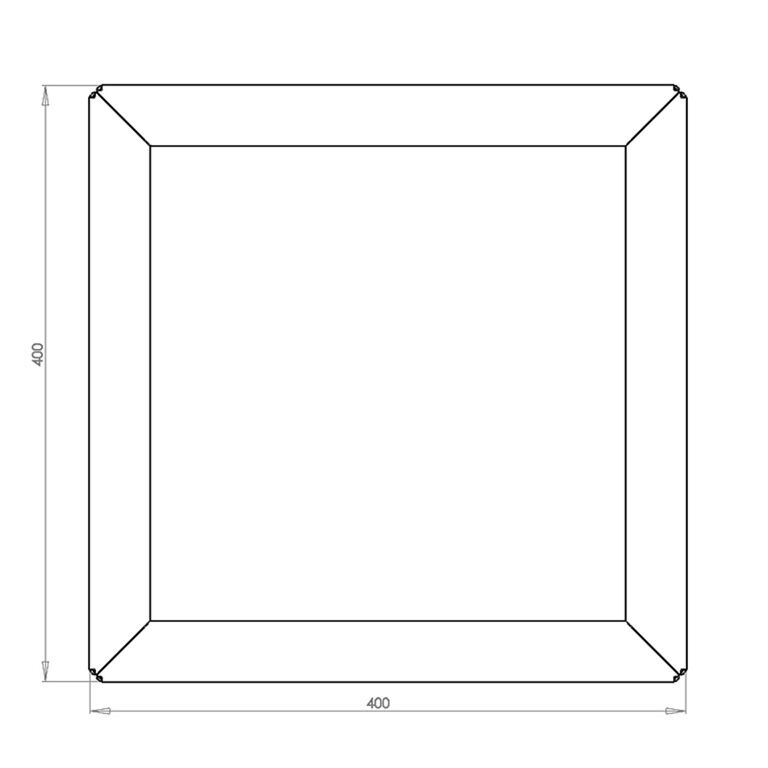 Gepoedercoat staal plantenbak Miami 40 x 40 cm