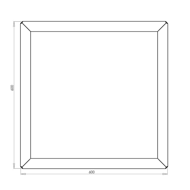 Gepoedercoat staal plantenbak Miami 60 x 60 cm