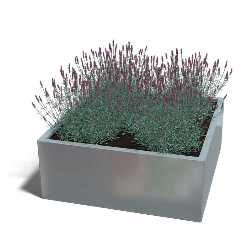 Verzinkt staal plantenbak Miami 1000x1000