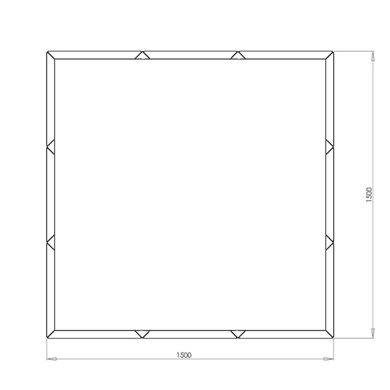 Gepoedercoat staal plantenbak Miami xxl 150 x 150 cm