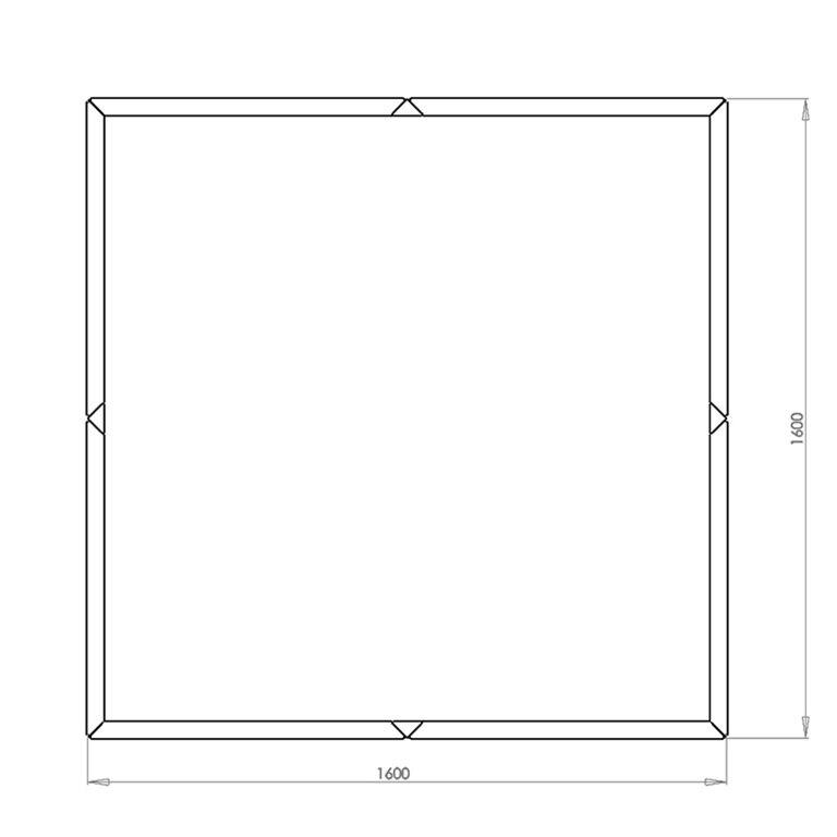 Gepoedercoat staal plantenbak Miami xxl 160 x 160 cm